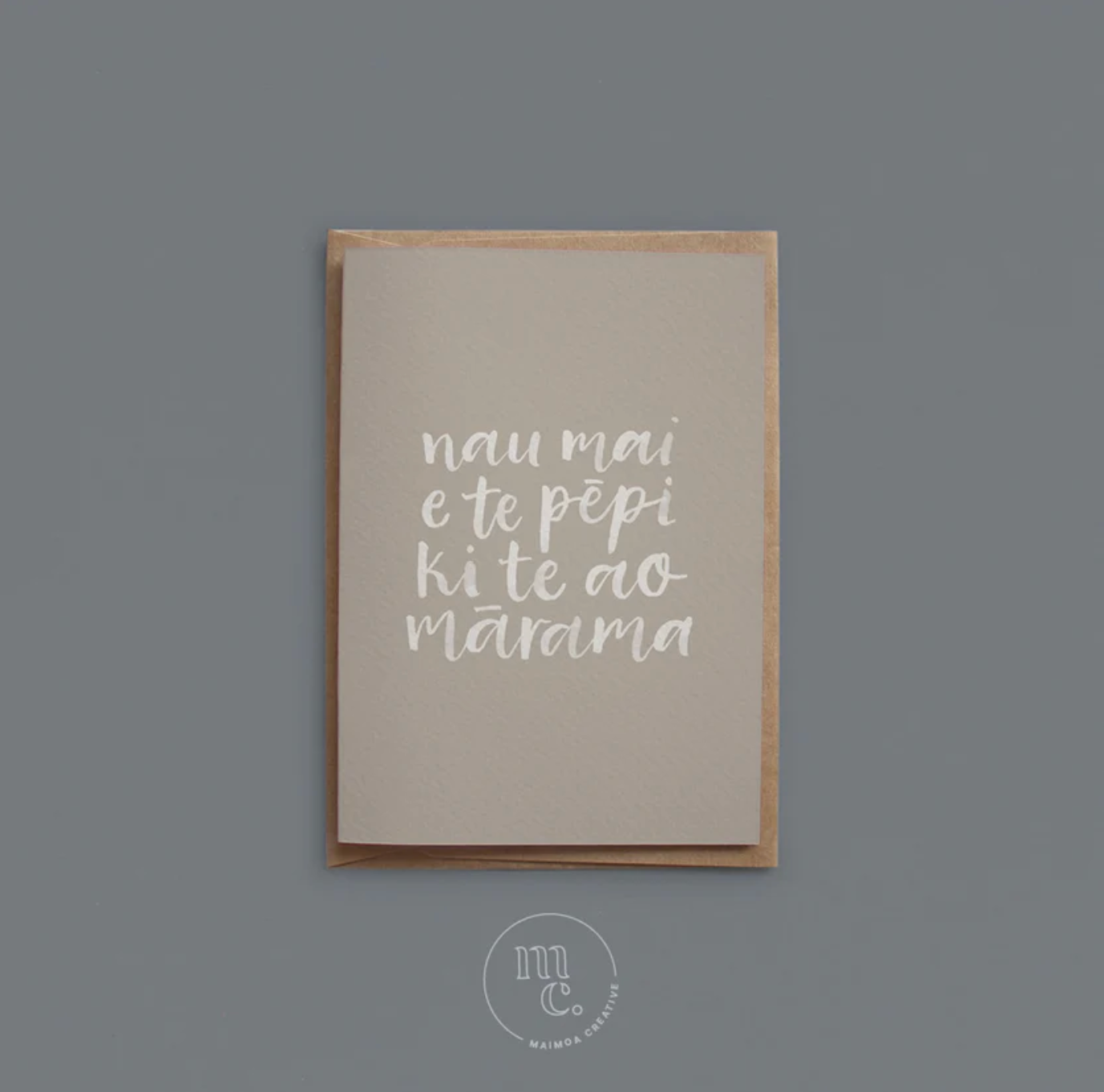 Nau mai e te pēpi ki te ao mārama new baby greeting card