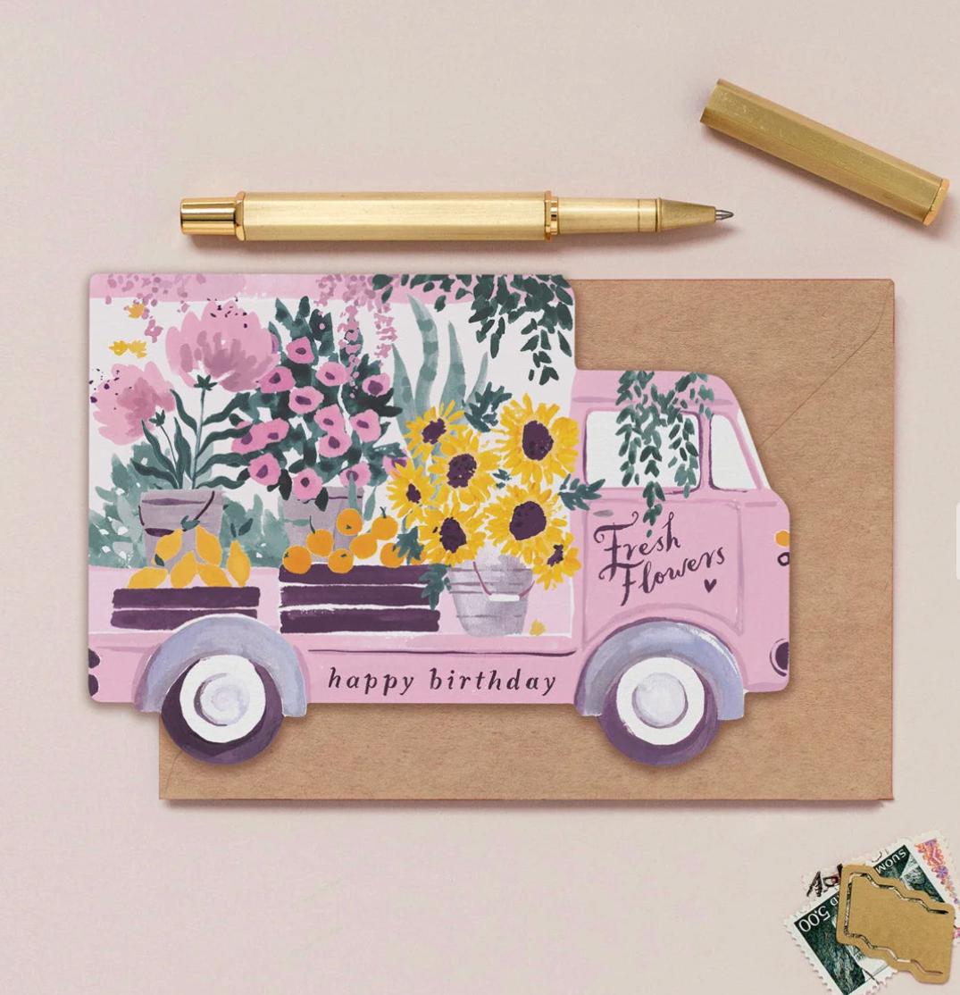 Flower Truck Birthday Card
